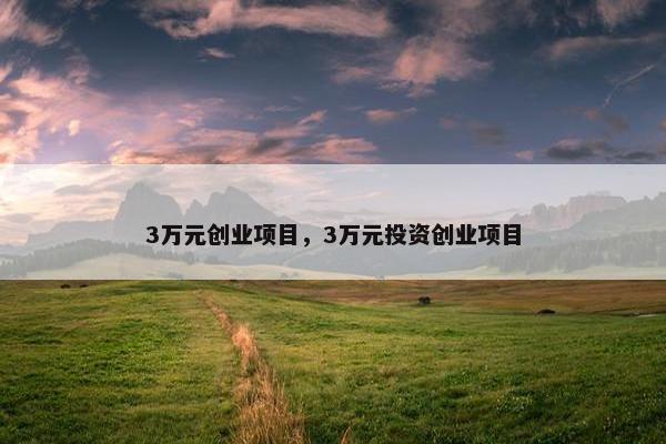 3万元创业项目，3万元投资创业项目