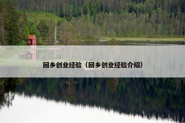 回乡创业经验（回乡创业经验介绍）