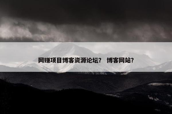 网赚项目博客资源论坛？ 博客网站？