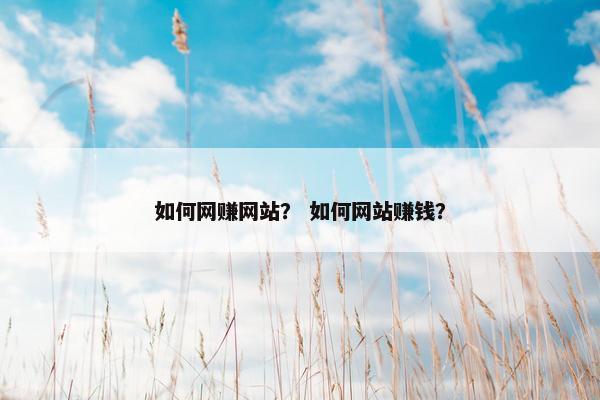 如何网赚网站？ 如何网站赚钱？