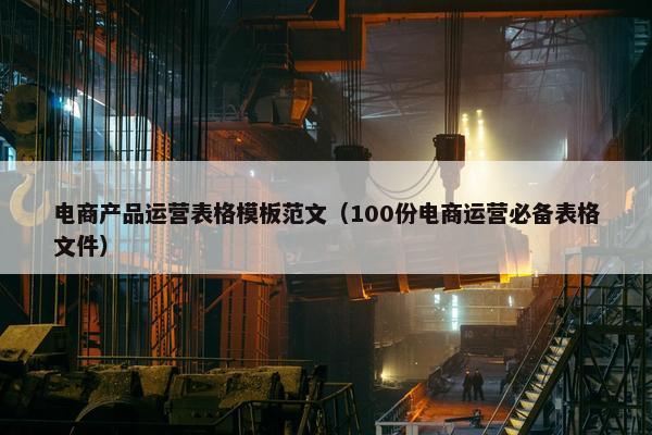 电商产品运营表格模板范文（100份电商运营必备表格文件）