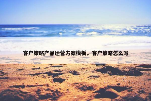 客户策略产品运营方案模板，客户策略怎么写