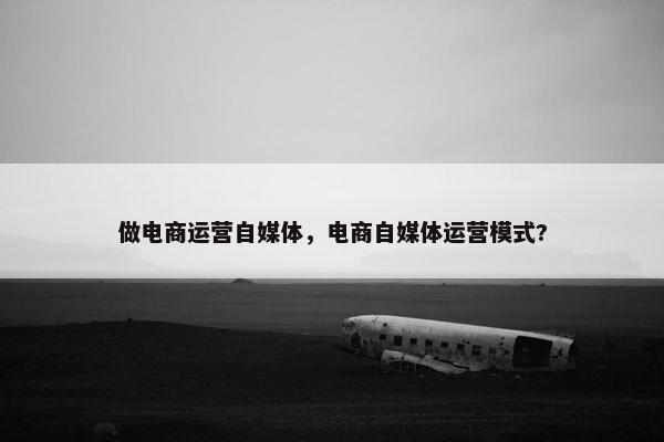 做电商运营自媒体，电商自媒体运营模式?