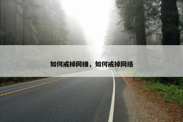 如何戒掉网赚，如何戒掉网络