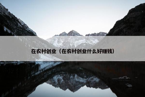 在农村创业（在农村创业什么好赚钱）