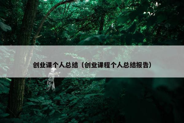 创业课个人总结（创业课程个人总结报告）