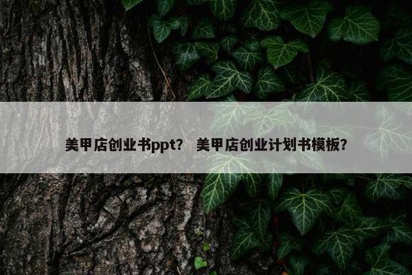 美甲店创业书ppt？ 美甲店创业计划书模板？