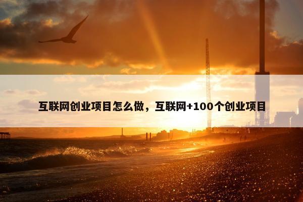 互联网创业项目怎么做，互联网+100个创业项目
