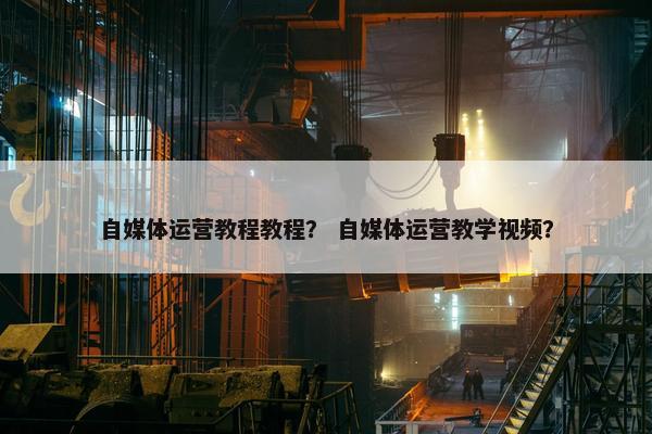 自媒体运营教程教程？ 自媒体运营教学视频？