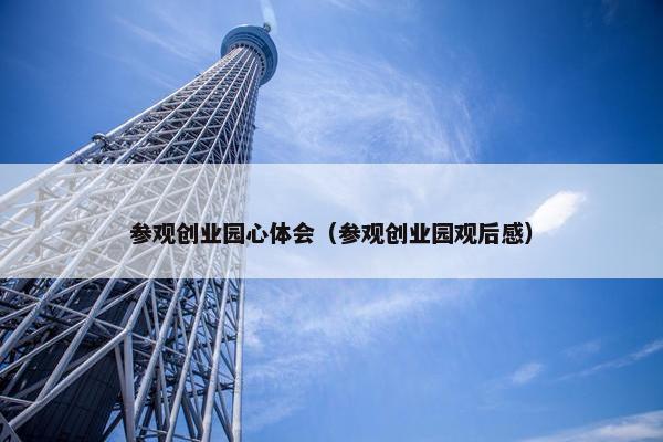 参观创业园心体会（参观创业园观后感）