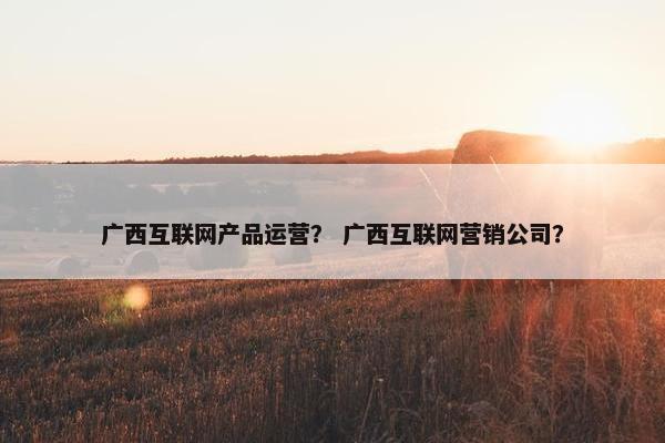 广西互联网产品运营？ 广西互联网营销公司？
