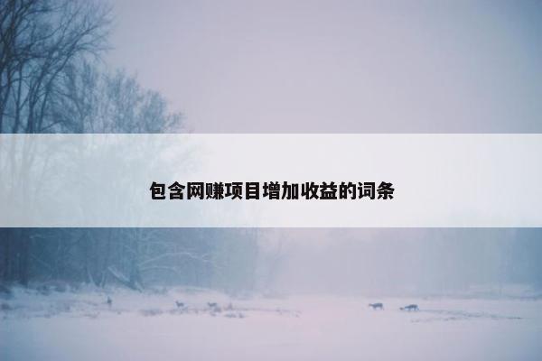 包含网赚项目增加收益的词条