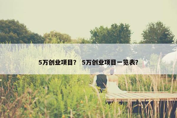 5万创业项目？ 5万创业项目一览表？