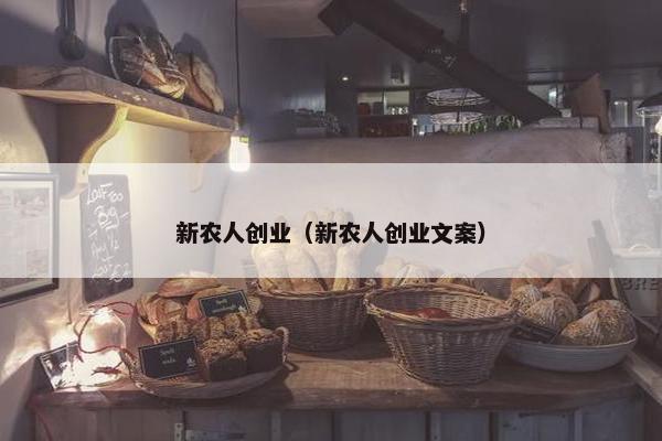 新农人创业（新农人创业文案）