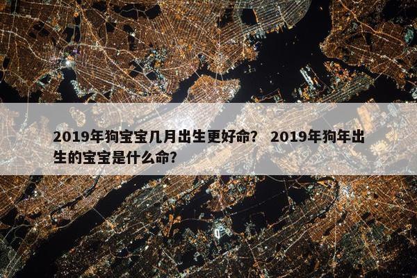 2019年狗宝宝几月出生更好命？ 2019年狗年出生的宝宝是什么命？