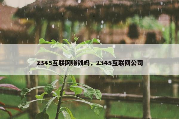 2345互联网赚钱吗，2345互联网公司