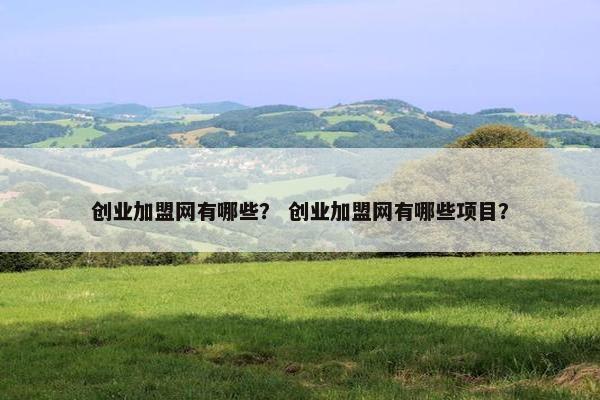 创业加盟网有哪些？ 创业加盟网有哪些项目？