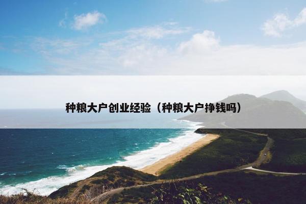 种粮大户创业经验（种粮大户挣钱吗）