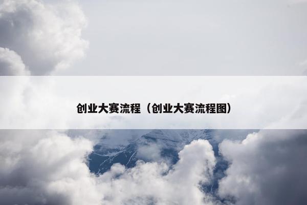 创业大赛流程（创业大赛流程图）
