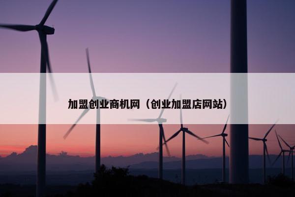加盟创业商机网（创业加盟店网站）