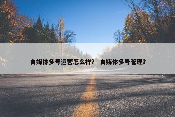 自媒体多号运营怎么样？ 自媒体多号管理？