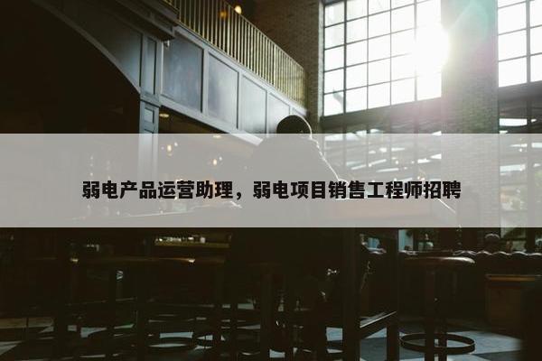 弱电产品运营助理，弱电项目销售工程师招聘