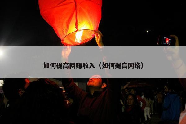 如何提高网赚收入（如何提高网络）
