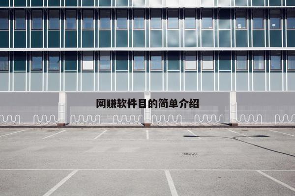 网赚软件目的简单介绍