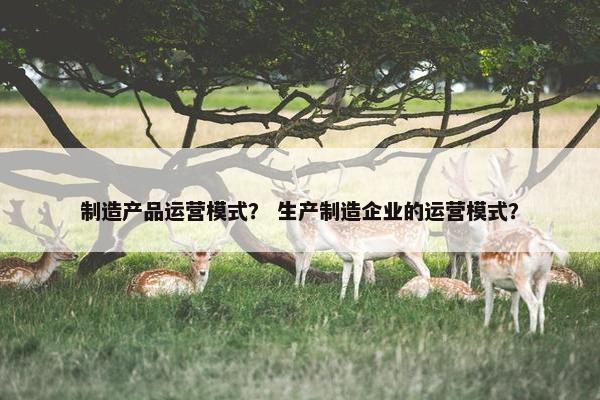 制造产品运营模式？ 生产制造企业的运营模式？