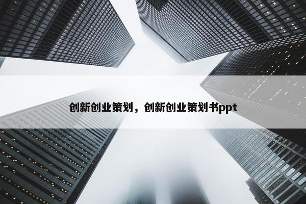 创新创业策划，创新创业策划书ppt