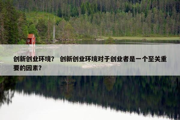 创新创业环境？ 创新创业环境对于创业者是一个至关重要的因素？