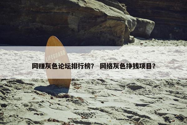 网赚灰色论坛排行榜？ 网络灰色挣钱项目？