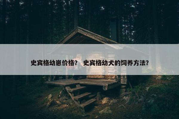 史宾格幼崽价格？ 史宾格幼犬的饲养方法？