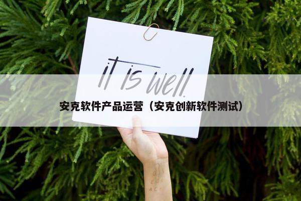 安克软件产品运营（安克创新软件测试）