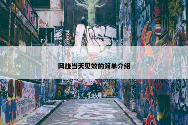 网赚当天见效的简单介绍