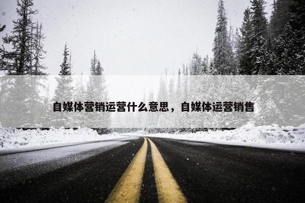 自媒体营销运营什么意思，自媒体运营销售