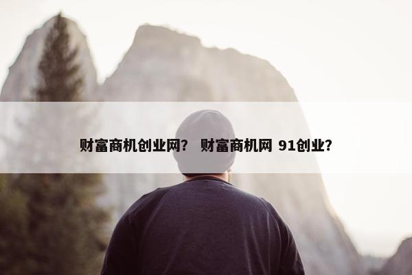 财富商机创业网？ 财富商机网 91创业？