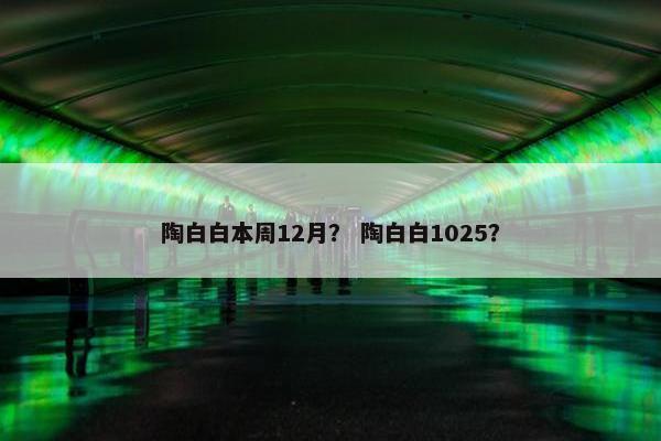 陶白白本周12月？ 陶白白1025？