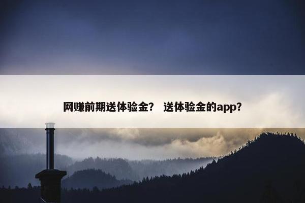 网赚前期送体验金？ 送体验金的app？