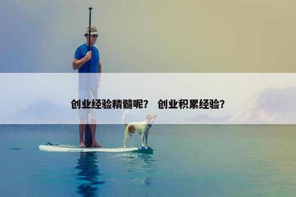 创业经验精髓呢？ 创业积累经验？