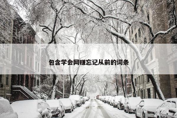 包含学会网赚忘记从前的词条