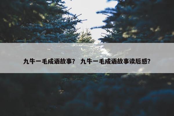 九牛一毛成语故事？ 九牛一毛成语故事读后感？