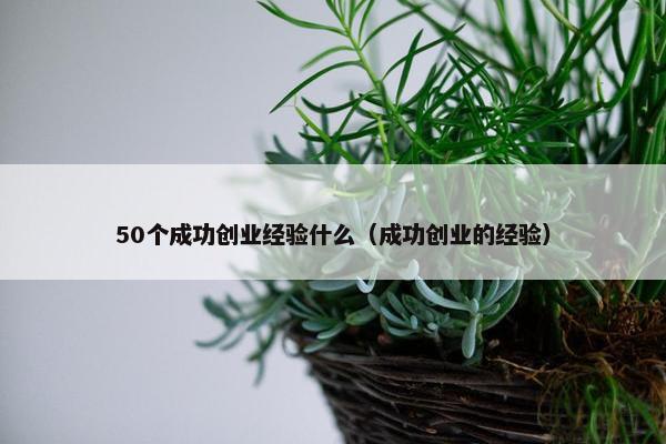 50个成功创业经验什么（成功创业的经验）