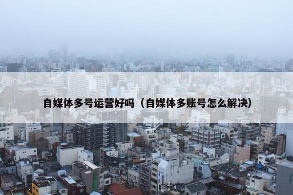 自媒体多号运营好吗（自媒体多账号怎么解决）