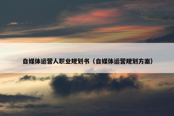 自媒体运营人职业规划书（自媒体运营规划方案）