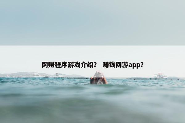 网赚程序游戏介绍？ 赚钱网游app？