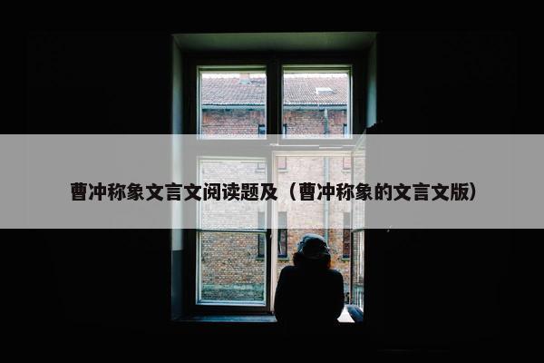 曹冲称象文言文阅读题及（曹冲称象的文言文版）