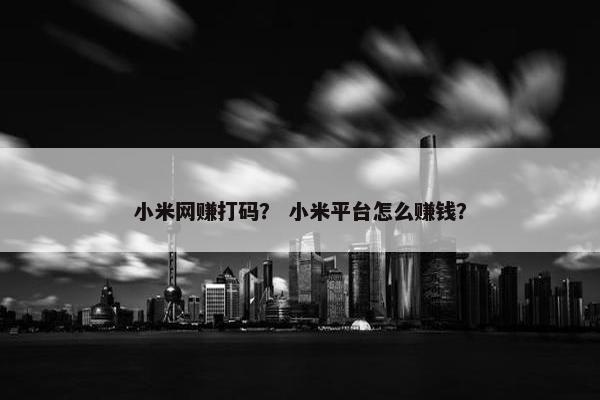 小米网赚打码？ 小米平台怎么赚钱？