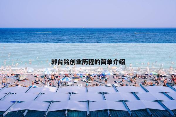 郭台铭创业历程的简单介绍