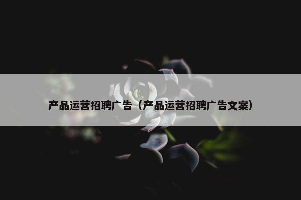 产品运营招聘广告（产品运营招聘广告文案）